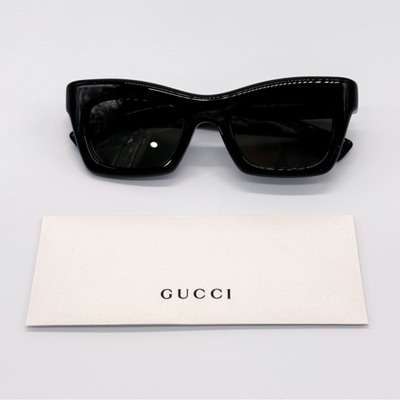 NEW GUCCI GG1773S 001 CAT EYE BLACK GREY WOMEN SUNGLASSES GUCCI - Picture 11 of 12